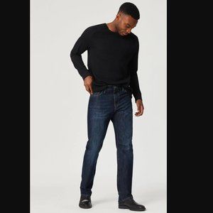 Mavi Matt Mid Rise Dark Stanford Relaxed Straight Leg Denim Jeans in mens 36/28